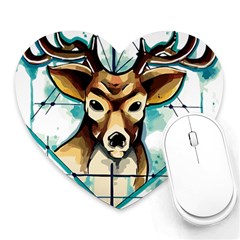 Deer-unicorn-tattoo-drawing-vector-watercolor Heart Mousepads by Jancukart