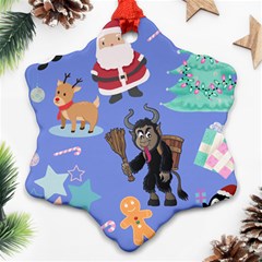 Blue Krampus Christmas Ornament (snowflake) by NerdySparkleGoth