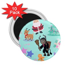 Green Krampus Christmas 2 25  Magnets (10 Pack)  by NerdySparkleGoth