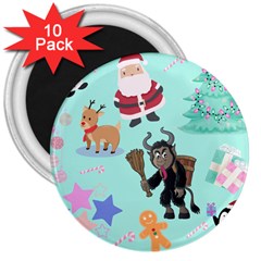 Green Krampus Christmas 3  Magnets (10 Pack)  by NerdySparkleGoth