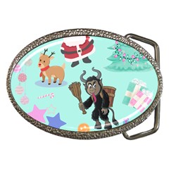 Green Krampus Christmas Belt Buckles by NerdySparkleGoth