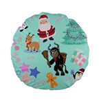 Green Krampus Christmas Standard 15  Premium Flano Round Cushions Front