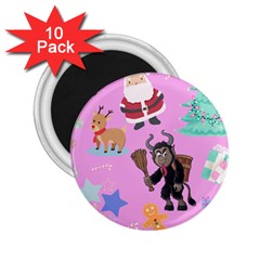 Pink Krampus Christmas 2 25  Magnets (10 Pack)  by NerdySparkleGoth