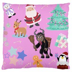Pink Krampus Christmas Large Cushion Case (one Side) by NerdySparkleGoth
