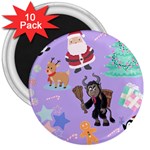 Purple Krampus Christmas 3  Magnets (10 pack)  Front