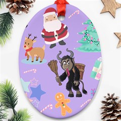 Purple Krampus Christmas Oval Ornament (two Sides) by NerdySparkleGoth