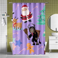 Purple Krampus Christmas Shower Curtain 48  X 72  (small)  by NerdySparkleGoth