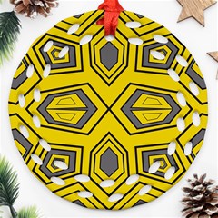 Abstract Pattern Geometric Backgrounds Round Filigree Ornament (two Sides) by Eskimos