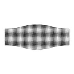 Soot Black And White Handpainted Houndstooth Check Watercolor Pattern Stretchable Headband by PodArtist