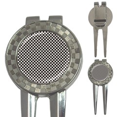Black And White Watercolored Checkerboard Chess 3-in-1 Golf Divots by PodArtist
