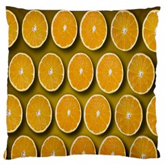 Oranges Slices  Pattern Large Flano Cushion Case (one Side) by artworkshop