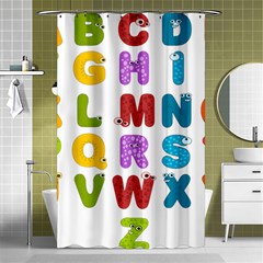 Vectors Alphabet Eyes Letters Funny Shower Curtain 48  X 72  (small)  by Sapixe