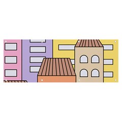 Houses City Architecture Building Banner And Sign 8  X 3  by Sapixe