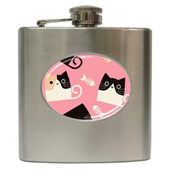 Cat Pattern Backgroundpet Hip Flask (6 Oz) by Amaryn4rt