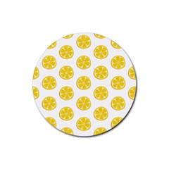 Fruit Food Juicy Organic Yellow Rubber Round Coaster (4 Pack) by Wegoenart