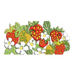 Strawberries Berry Strawberry Leaves Satin Wrap 35  X 70  by Wegoenart