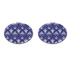 Blue Lace Decorative Ornament - Pattern 14th And 15th Century - Italy Vintage  Cufflinks (oval) by ConteMonfrey