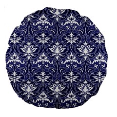 Blue Lace Decorative Ornament - Pattern 14th And 15th Century - Italy Vintage  Large 18  Premium Round Cushions by ConteMonfrey