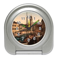  The Harbor, Riva, Lake Garda, Italy 1890-1900 Travel Alarm Clock by ConteMonfrey