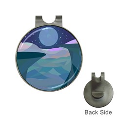 Landscapes Moon Stars Night Hat Clips With Golf Markers by Wegoenart