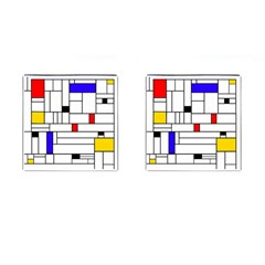 Illustration Geometric Abstract Plates Mosaic Cufflinks (square) by Wegoenart
