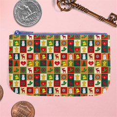 Illustration Template Christmas Pattern Large Coin Purse by Wegoenart