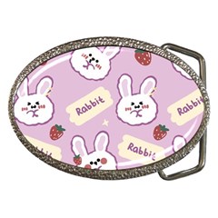 Illustration Rabbit Cartoon Background Pattern Belt Buckles by Sudhe