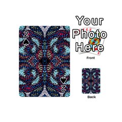 Blue Onn Burgundy Playing Cards 54 Designs (mini) by kaleidomarblingart