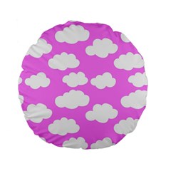 Purple Clouds  Standard 15  Premium Flano Round Cushions by ConteMonfrey