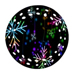 Snowflakes Lights Ornament (round Filigree) by artworkshop