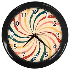 Swirl Star Pattern Texture Old Wall Clock (black) by Ravend