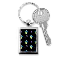 Illustration Cosmos Cosmo Rocket Spaceship Ufo Key Chain (rectangle) by danenraven