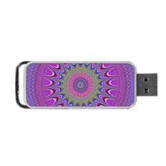 Art Mandala Design Ornament Flower Portable Usb Flash (one Side) by Ravend