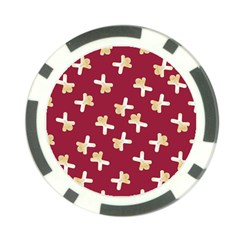 Gold Gingerbread Man Burgundy Poker Chip Card Guard by TetiBright