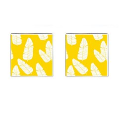 Yellow Banana Leaves Cufflinks (square) by ConteMonfreyShop