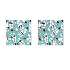 Cute Seamless Pattern With Rocket Planets-stars Cufflinks (square) by BangZart