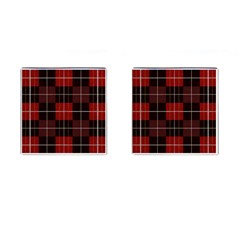 Modern Red Plaids Cufflinks (square) by ConteMonfrey