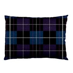 Blue Black Modern Plaids Pillow Case (two Sides) by ConteMonfrey