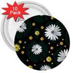 Background Pattern Texture Flower 3  Buttons (10 pack)  Front