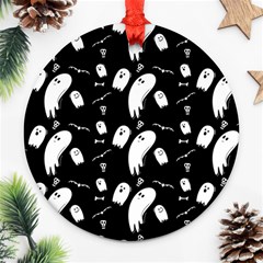 Ghost Background Halloween Ornament (round) by Wegoenart