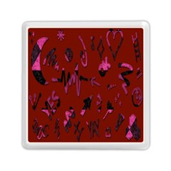 Doodles Maroon Memory Card Reader (square) by nateshop