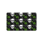 Green Roses And Skull - Romantic Halloween   Magnet (Name Card) Front