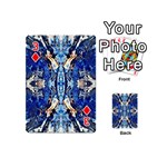Cobalt on gold symmetry Playing Cards 54 Designs (Mini) Front - Diamond3