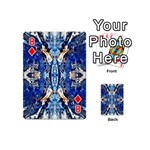 Cobalt on gold symmetry Playing Cards 54 Designs (Mini) Front - Diamond8