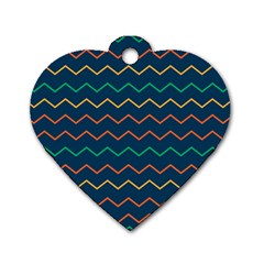 Pattern Zig Zag Colorful Zigzag Dog Tag Heart (one Side) by Wegoenart