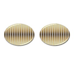 Green Background Line Pattern Cufflinks (oval) by Wegoenart