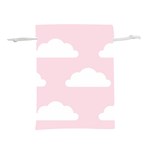 Clouds Pink Pattern   Lightweight Drawstring Pouch (M) Front