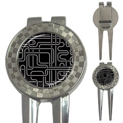 Illustration Circuit Cpu Pcb Electronic Wires 3-in-1 Golf Divots by Wegoenart