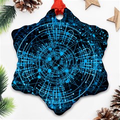 Network Circuit Board Trace Ornament (snowflake) by Ravend