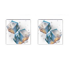 Cubes 3d Mockup Dots Game Cutout Cufflinks (square) by danenraven